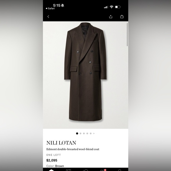 Nili Lotan Jackets & Blazers - Nili Lotan Double-Breasted Long Coat in Brown